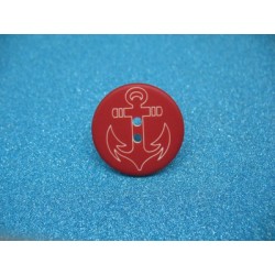 Bouton ancre rouge blanc 25mm