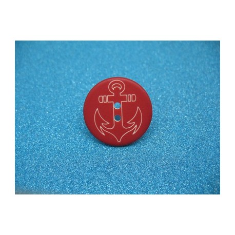 Bouton ancre rouge blanc 25mm