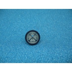 Bouton 2 ancres bleu roi 15mm