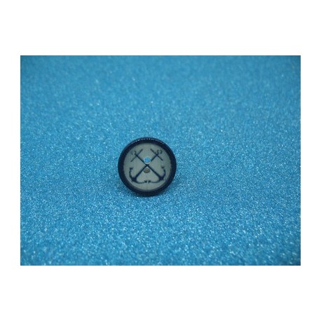 Bouton 2 ancres bleu roi 15mm
