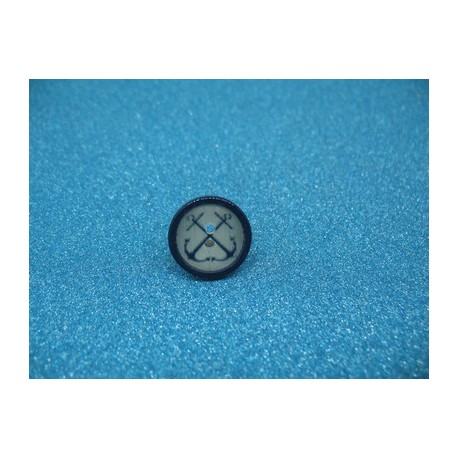 Bouton 2 ancres bleu roi 15mm