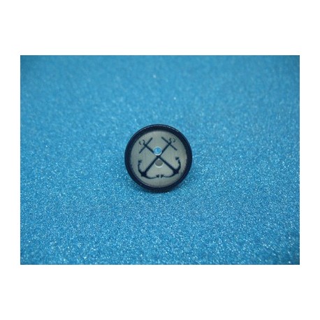 Bouton 2 ancres bleu roi 18mm