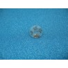 Bouton translucide fleur laser noir satiné 15mm