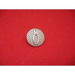 Bouton pince plate métallisé argent 18mm