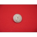 Bouton pince plate métallisé argent 18mm