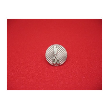 Bouton ciseaux métallisé argent 18mm