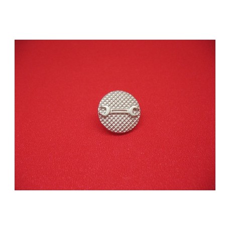 Bouton clé plate métallisé argent 18mm