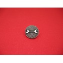Bouton clé plate vieil  argent 18mm