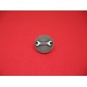 Bouton clé plate vieil  argent 18mm