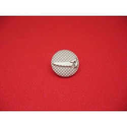 Bouton scie métallisé argent 18mm