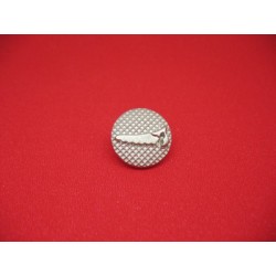 Bouton scie métallisé argent 18mm