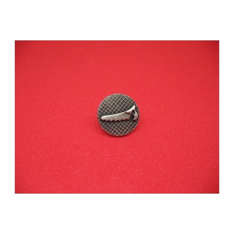 Bouton scie métallisé vieil argent 18mm