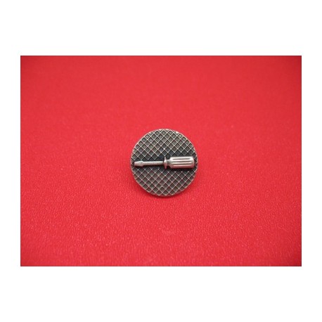 Bouton tournevis métallisé vieil argent 18mm