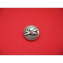 Bouton avion métallisé vieil argent 18mm