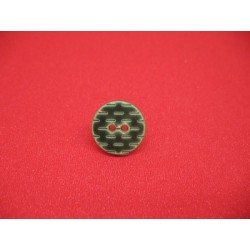 Bouton pointillé sapin vert 15mm