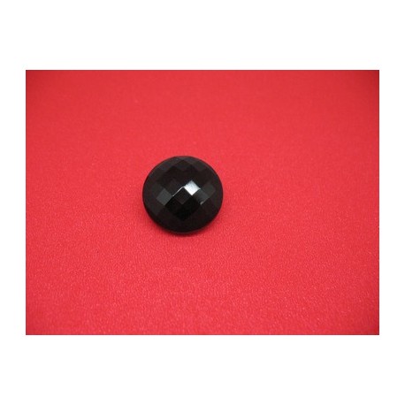 Bouton verre biseauté noir 22mm