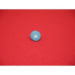 Bouton pistil turquoise blanc 12mm