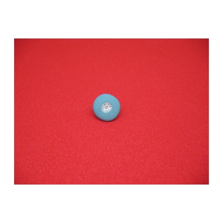 Bouton pistil turquoise blanc 12mm