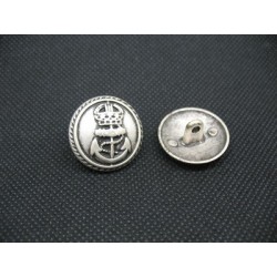 Bouton ancre queen vieil argent 23mm