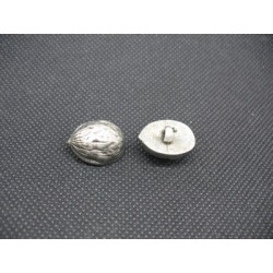 Bouton noix vieil argent métallisé 17mm