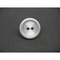 Bouton effet plomb métal argent brillant 25mm