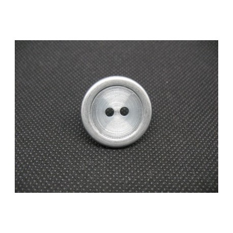 Bouton effet plomb métal argent brillant 25mm