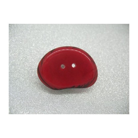 Bouton corozo forme écorce rouge 36mm