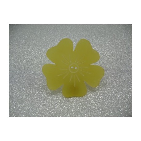 Bouton fleur 5 pétales semi translucide jaune 50mm