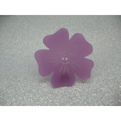 Bouton fleur 5 pétales semi transparente violet 50mm