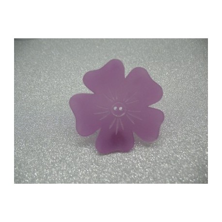 Bouton fleur 5 pétales semi transparente violet 50mm