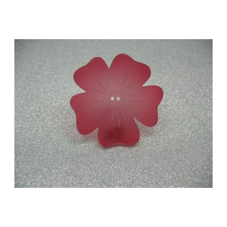 Bouton fleur 5 pétales semi transparente rouge 50mm