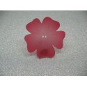 Bouton fleur 5 pétales semi transparente rouge 50mm