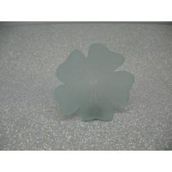Bouton fleur 5 pétales semi transparente bleu 50mm