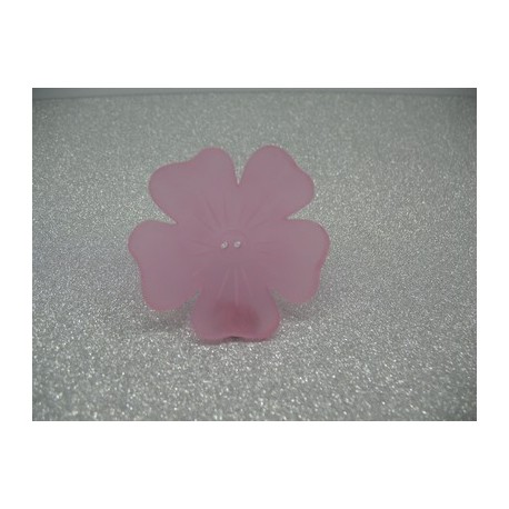 Bouton fleur 5 pétales semi transparente rose 50mm