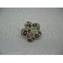 Bouton pate fimo fleur violet 32mm