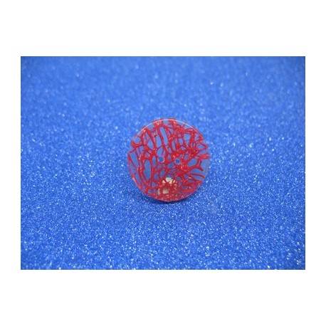 Bouton inclusion éponge rouge 23mm