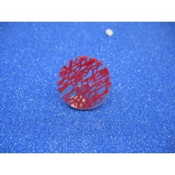 Bouton inclusion éponge rouge 26mm