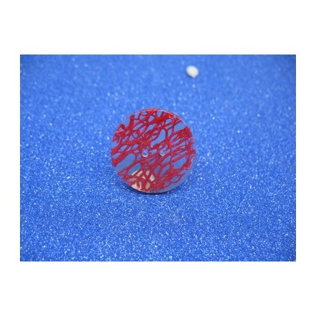 Bouton inclusion éponge rouge 26mm