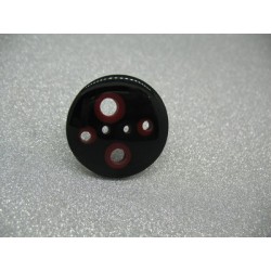 Bouton seventies noir rouge 32mm