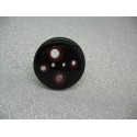 Bouton seventies noir rouge 32mm