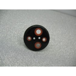 Bouton seventies noir orange 32mm