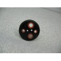 Bouton seventies noir orange 32mm