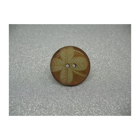Bouton fleur gravé laser doré 31mm