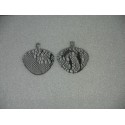 2 pendentifs inclusion dentelle 50mm