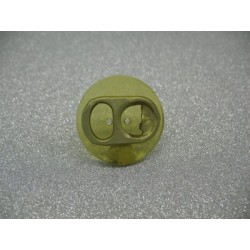 Bouton recyclage inclusion capsule translucide jaune or 28mm