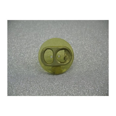 Bouton recyclage inclusion capsule translucide jaune or 28mm