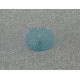 Bouton ovale soleil semi translucide turquoise 15mm