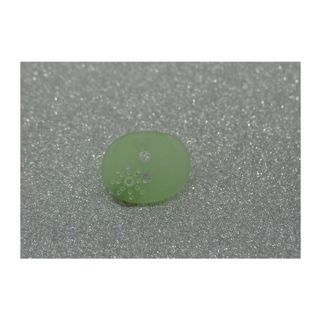 Bouton ovale soleil semi translucide vert d’eau 15mm