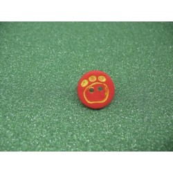 Bouton empreinte patte rouge 15mm