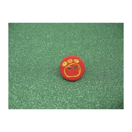 Bouton empreinte patte rouge 15mm